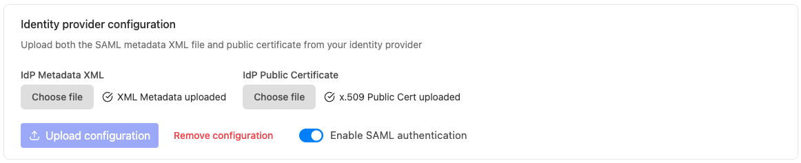 enterprise portal SAML enablement